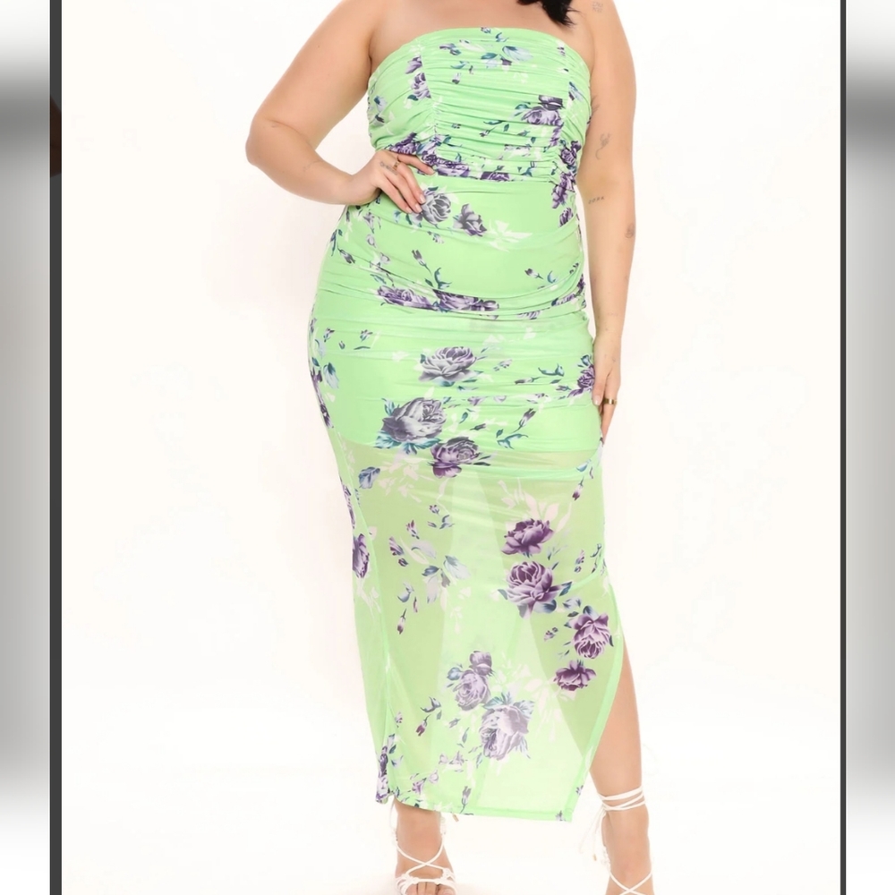 Mesh midi dress